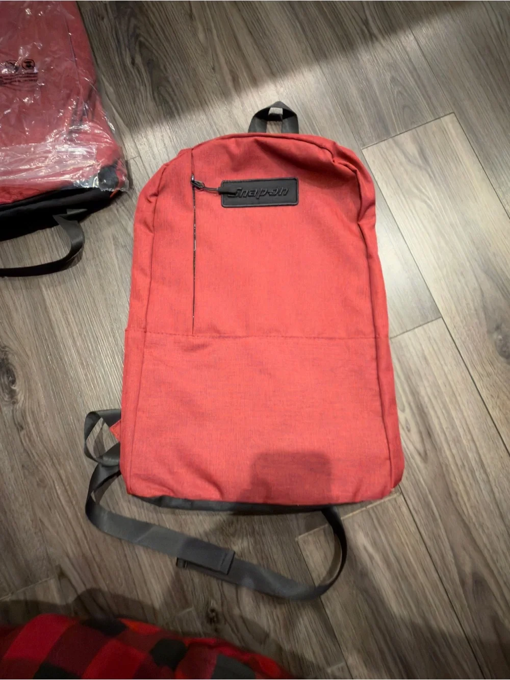 Red Snap-On backpack. Tools storage. School work.